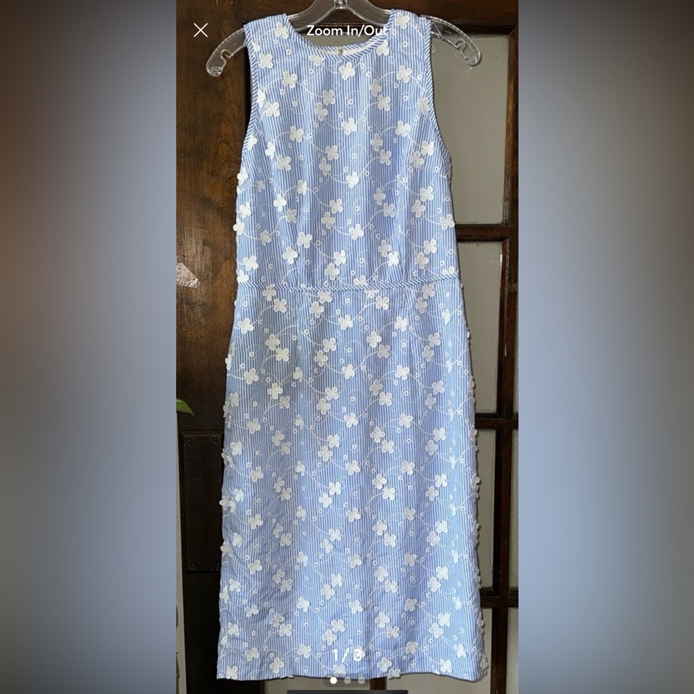 Maggy London Floral Blue Sleeveless Dress